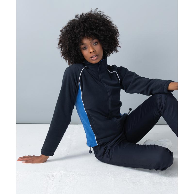 Women's piped microfleece jacket - Navy/Royal/White S